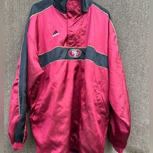 Vintage Adidas San Francisco 49ers Jacket Men’s Sz L Glossy Red NFL Football